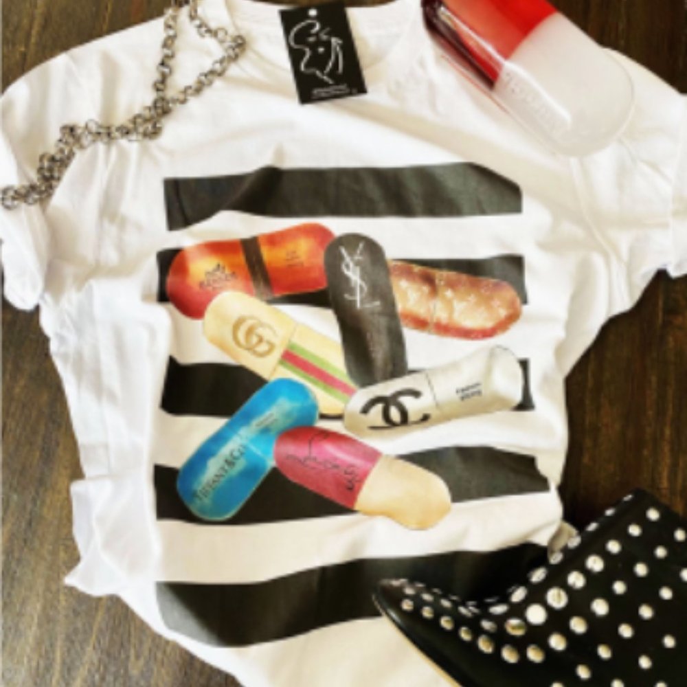 Fashion Addict Designer Drugs Tee LV Gucci